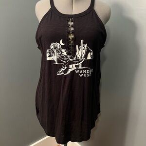 Torrid Black Graphic Sleeveless Tank Top